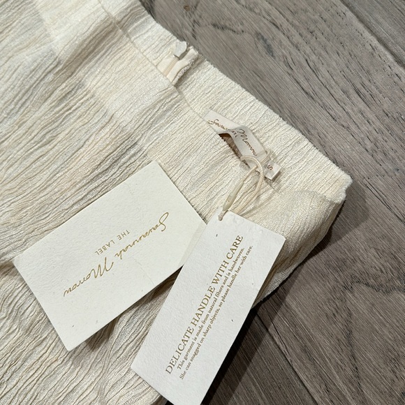 Savannah Morrow Cream Plissé Maxi Bamboo Silk Skirt Size Small - Picture 11 of 16